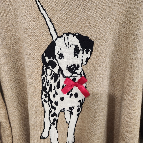 Tan Sweater with Dalmatian Design - Picture 2 of 4